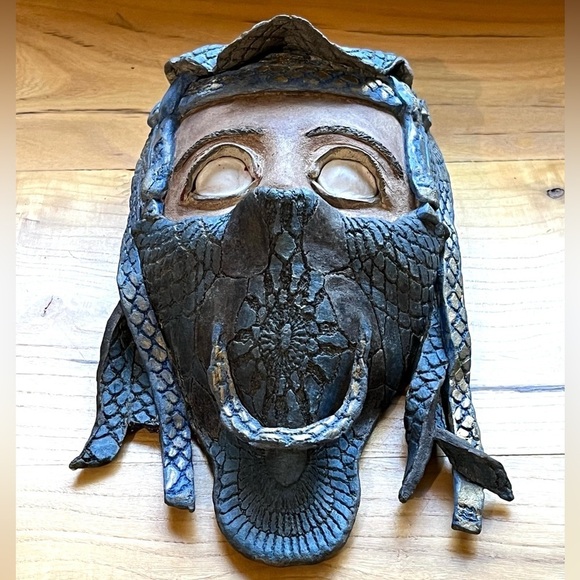 Mortal Kombat Sub-Zero Handmade OOAK Clay Mask Wall Art Artist Signed - 2004 - Picture 4 of 11